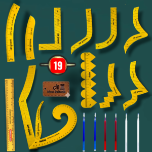 চক পেন্সিল সহ ১৯টি মাস্টার স্কেল কম্বো সেট